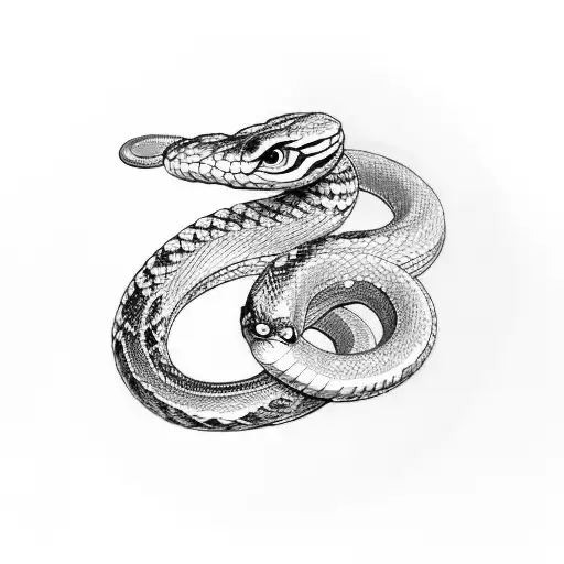 Snake Eating His Own Tail In A Perfect Circle