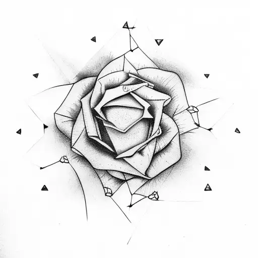 Triangle Lines Eyes Rose Petals