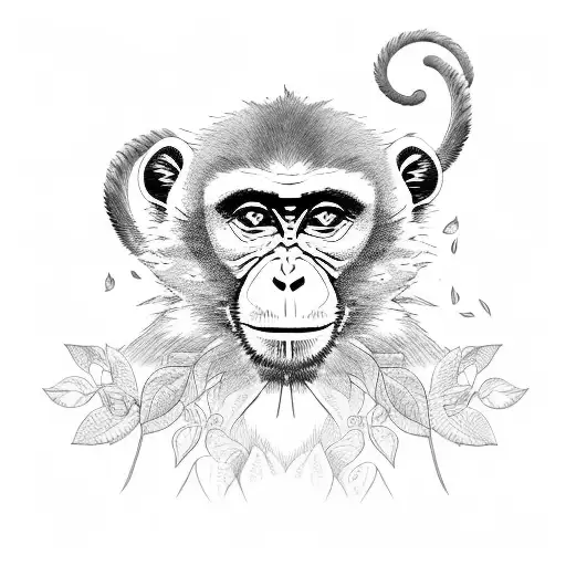 Monkey With Vegetation