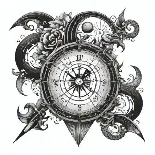 Ying Yang Sailor's Compass Elektor Guitar