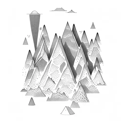 A Mountain Range With Musical Notes Forming The Peaks