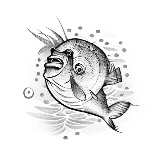 A Cartoonesque Coconut That Looks Like A Fish