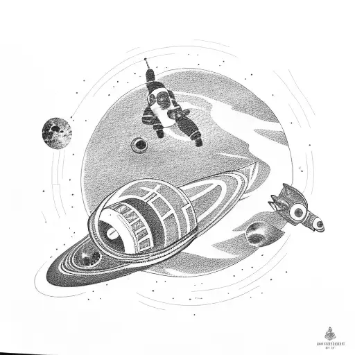 Astronaut Jumping Into A Black Hole