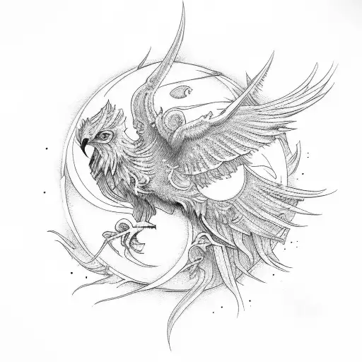 Phoenix And Moon