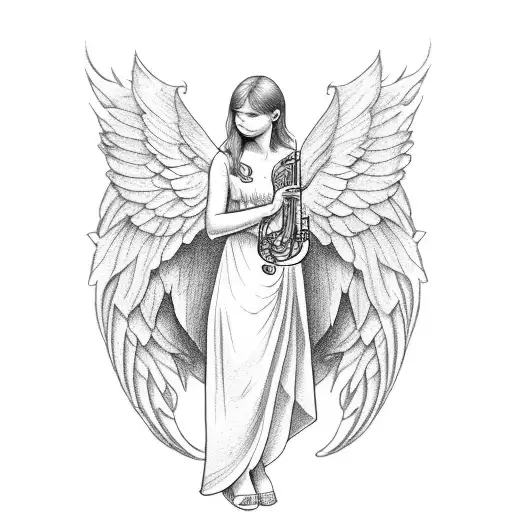 Angel Holding A Treble Clef
