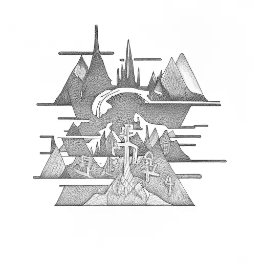 Abstract Lines Forming A Cemetery Scene