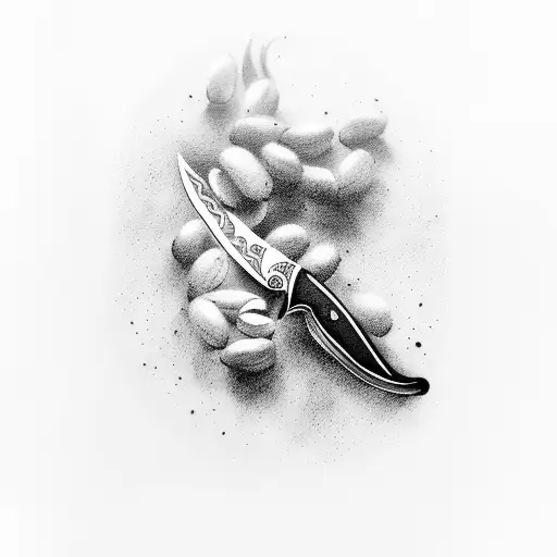 A Knife With A Coffee Bean Handle And Smoke Swirling Around The Blade