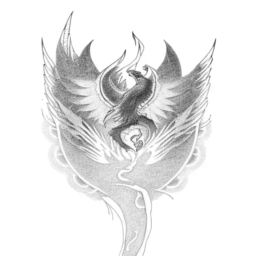 Phoenix Whose Tail Turns Into An Ecg Line