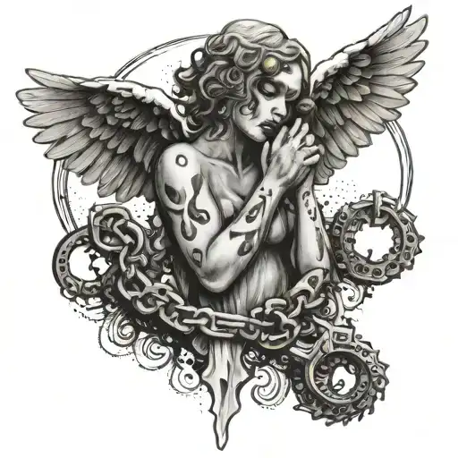 Death Dying Tears Angel Handcuffs