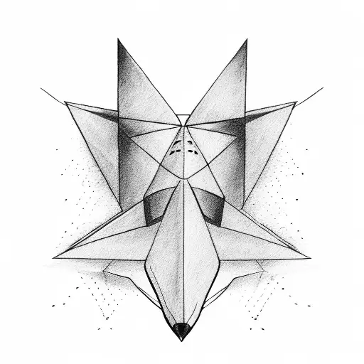 Paper Airplane With A Jet Shadow Black-and-white