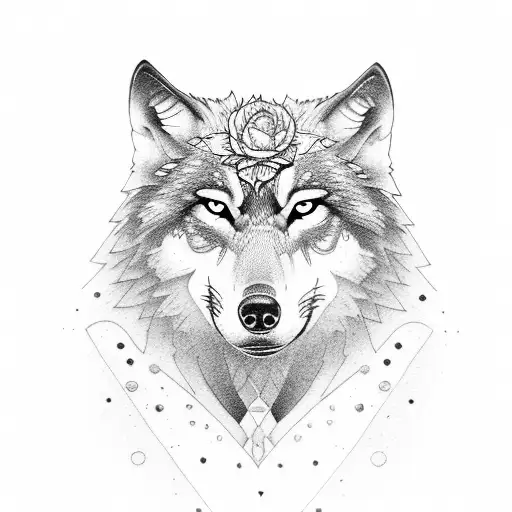 Wolf With Flower