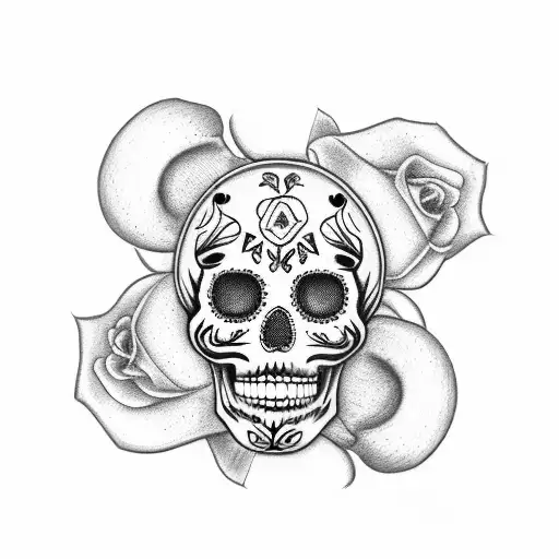 3 Skulls With Sugar Skull Makeup