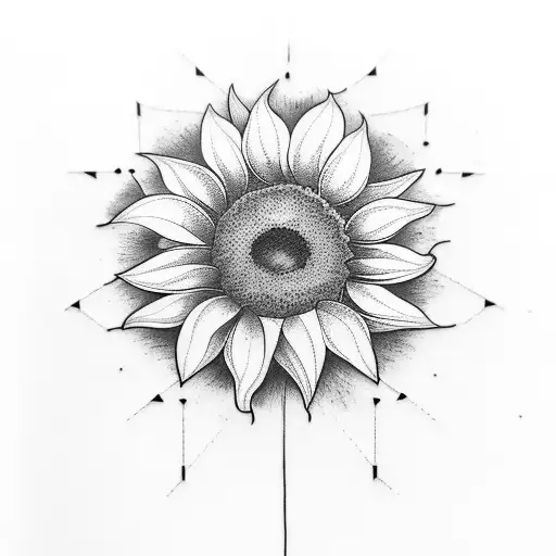 A Minimalist Tattoo Of A Sunflower Blooming From A Stack Of Books