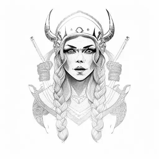 Nordic Woman On A Viking Ship