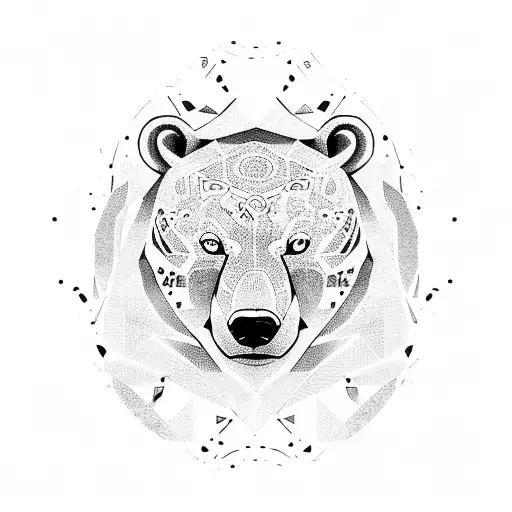 A Puzzle Pattern Forming The Shape Of A Polar Bear