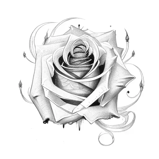 Rose With Arch Around It With A Arrow On The Edge