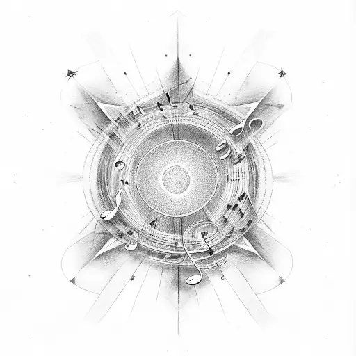 Clef Note Centered Inside Of A Star Made Of Music Notes