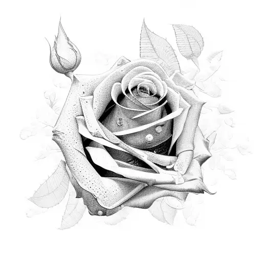 Virginia State Outline Filled With Rose