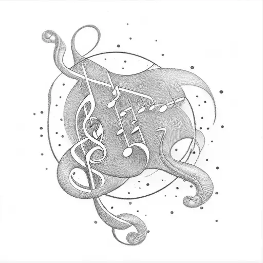 Clef Note Surrounded By Musical Notes In Shape Of A 5 Star