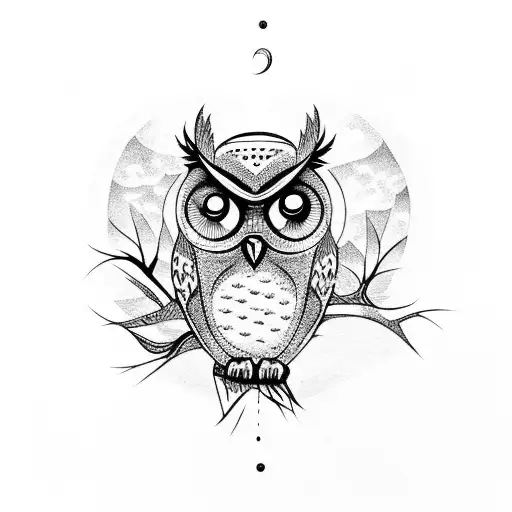 Owl In A Tree With Bambu