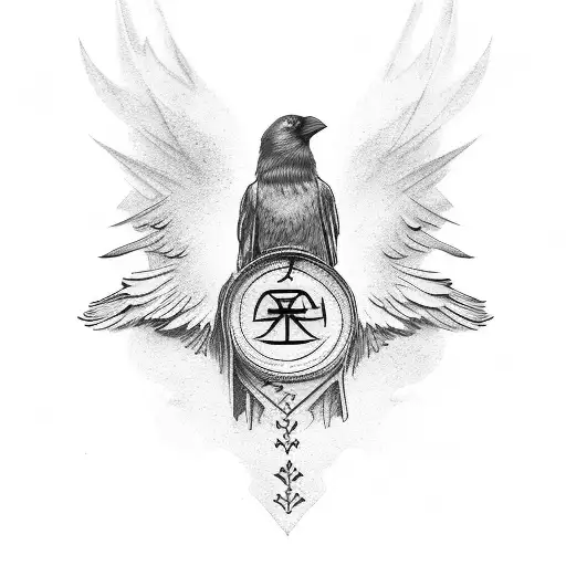 Two Crow With Rune