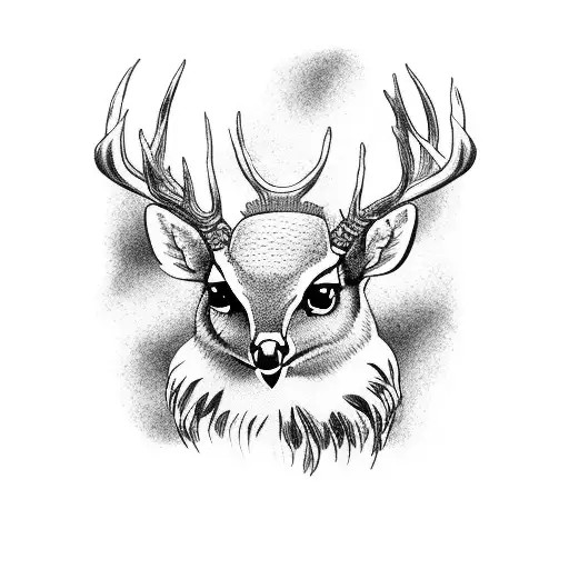 Deer With An Owl