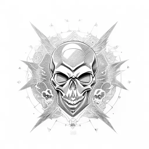 Skull Wearing An Anime-themed Mask