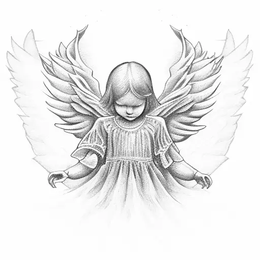 Angel Holding A Big Flower