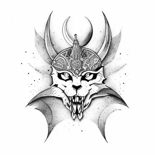 Cresent Moon With A Dagger