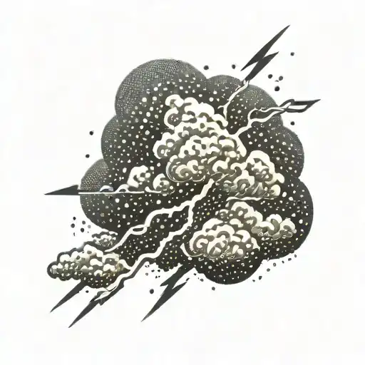 A Cloud With Lightning Hitting The Ground