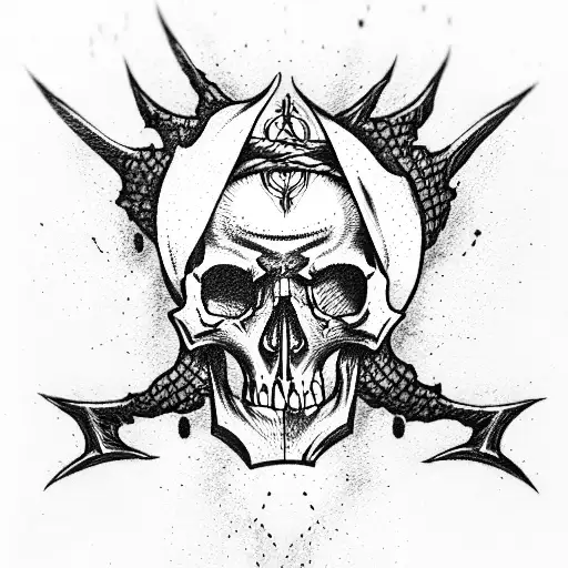 Skull Pierced With A Dagger