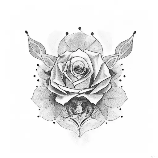 Sternum Tattoo Mit Einer Rose In Der Mitte