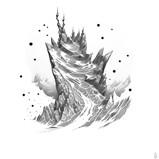 Mountain And Sea With Word Deep