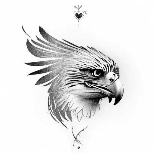Small Flying Philippine Eagle Catching A Heartfor Hip