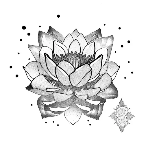 Lotus Flower And Roses