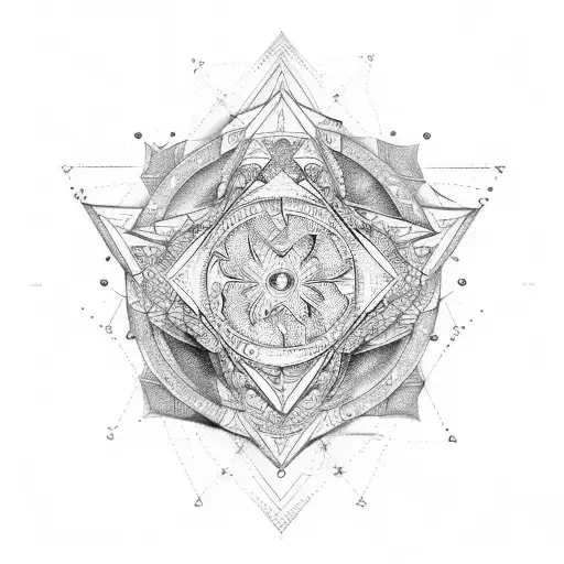 A Geometric Design Incorporating The Libra Zodiac Constellation In A Unique And Intricate Way