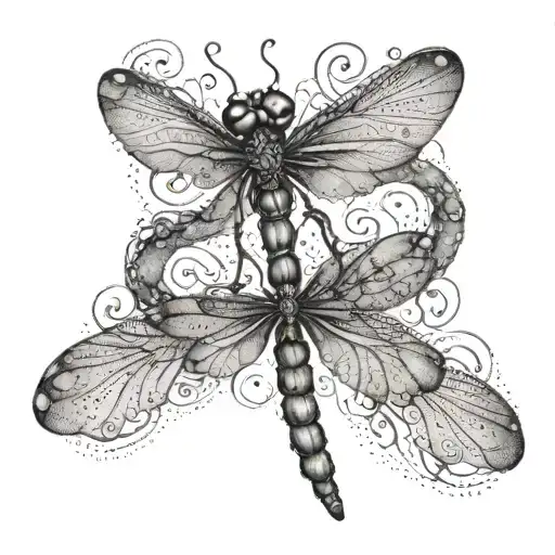 Dragonfly With Infinty Sign As Body Shaped Like