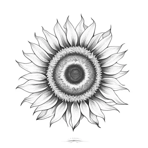 Sunflower With Lighting In The Center