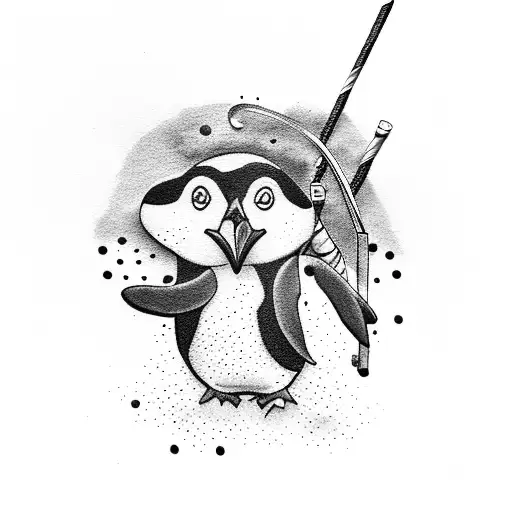 Penguin In Shorts And A Cocktail