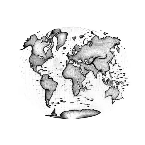 A Map Of The World With Musical Instruments Representing Different Countries