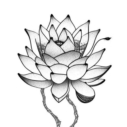 Lotus Flower And Roses