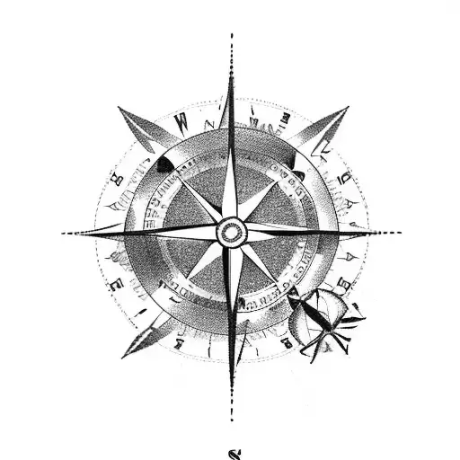 A Compass With Kayaking Paddles And Gecko Footprints Leading To Tenerife Island