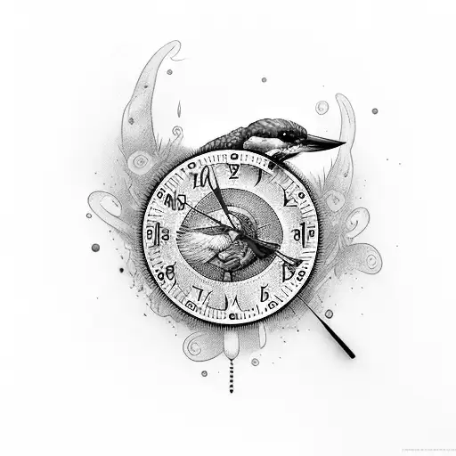 Kingfisher With A Clock And Human Eye