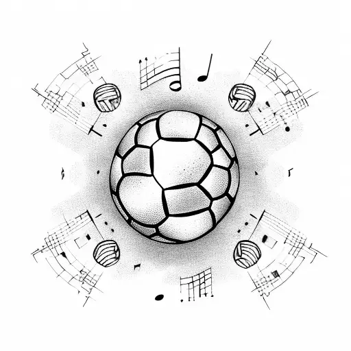 Soccer Ball With Music Notes
