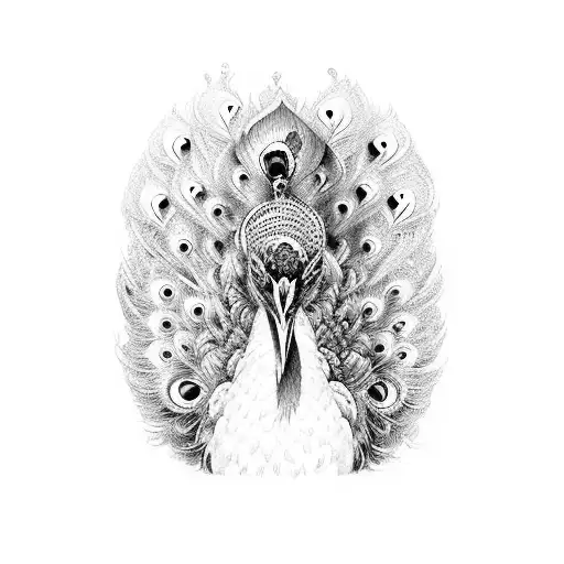 Peacock Father And Flute With Cross