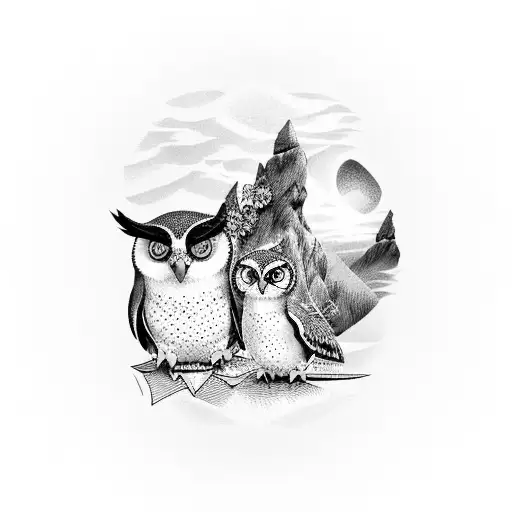 Owl And Penguin