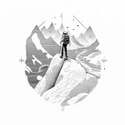 A Hiker Standing On A Cliff Overlooking A Vast Ocean