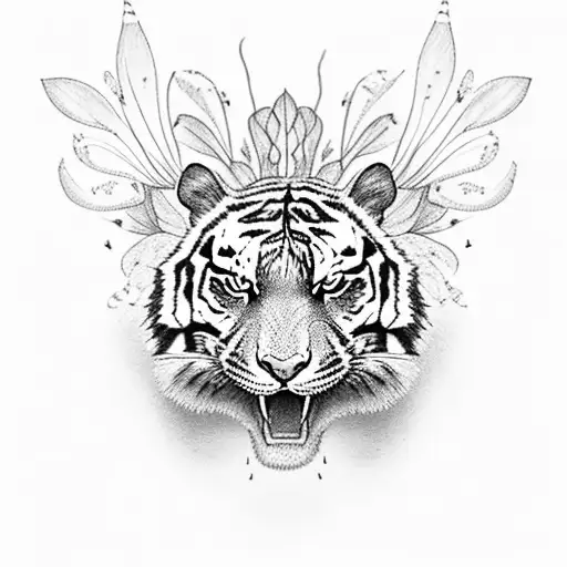 A Majestic Tiger Lily Surrounded By Delicate Butterflies