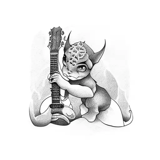 Baby-devil Playing Guitar