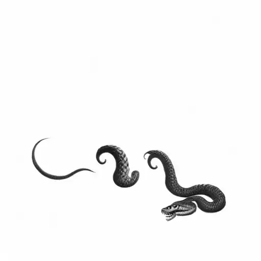 A Snake On A Black Background